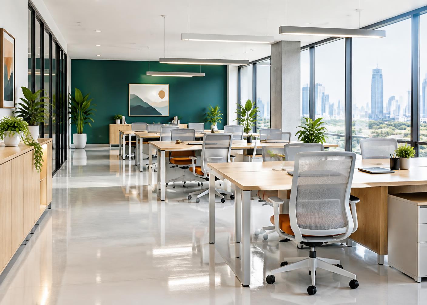 Spotless co-working space after a business clean